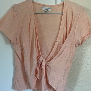 Peach Wrap Madewell Top - S